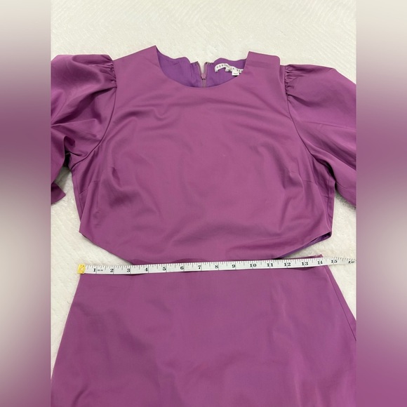 Veronica Beard Iker Cutout Ruffled Cotton-Blend Poplin Mini Dress Size 6 - Picture 9 of 13